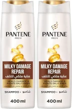 ⁦شامبو بانتين برو في لترميم الشعر التالف بتركيبة الحليب المغذية - 400 مل⁩ - الصورة ⁦2⁩