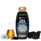 ⁦شامبو غارنييه الترا دو بالفحم الاسود وزيت حبة البركة لتنقية ولمعان الشعر - 600 مل⁩ - الصورة ⁦3⁩