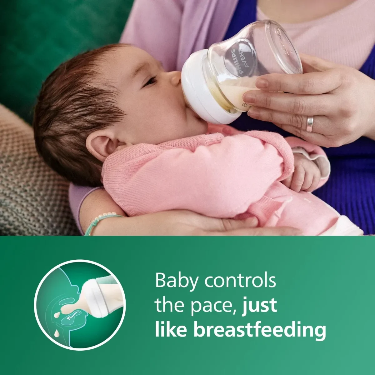 ⁦رضّاعة فيليبس أفنت ناتشورال الزجاجية بسعة 120 مل للأطفال زجاج – تغذية آمنة وطبيعية⁩ - الصورة ⁦3⁩