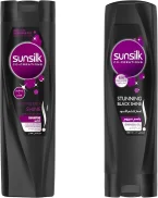 ⁦بلسم صانسيلك لمعان الأسود الخاذ بمركب أملج والزيوت لشعر أسود فاحم وبريق لا يقاوم - 350 مل⁩ - الصورة ⁦3⁩