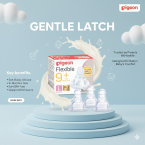 ⁦بيجون حلمات رضاعة سيليكون مقاس وسط للأطفال من عمر9 شهور واكثر تدفق كثير3 قطع - 1 عبوة⁩ - الصورة ⁦3⁩