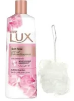 ⁦غسول جسم لوكس سوفت روز مع ليفة لترطيب ونعومة فائقة - 250 مل⁩ - الصورة ⁦2⁩