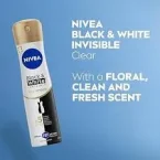 ⁦نيفيا، مزيل عرق للنساء، بخاخ، بلاك اند وايت انفيزيبل سيلكي سموث - 150 مل⁩ - الصورة ⁦3⁩
