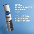 ⁦نيفيا، مزيل عرق للنساء، بخاخ، بلاك اند وايت انفيزيبل كلير 150 مل⁩ - الصورة ⁦3⁩
