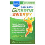 بادي جولد طاقة جينسانا كبسولات نباتية خالية من الكافيين - 30 كبسولة نباتية