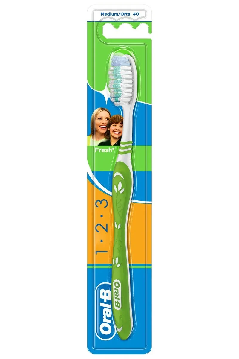 فرشاة أسنان أورال-بي 1-2-3 اليدوية - 40 فرشاة