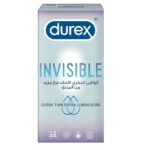 واقي ذكر ديوركس Invisible Extra Lubricated – عبوة 12 قطعة لحماية رقيقة وإحساس طبيعي