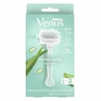 ماكينة حلاقة جيلت فينوس كومفورتجلايد الحساسة للنساء مع رؤوس بديلة لحلاقة ناعمة للبشرة الحساسة