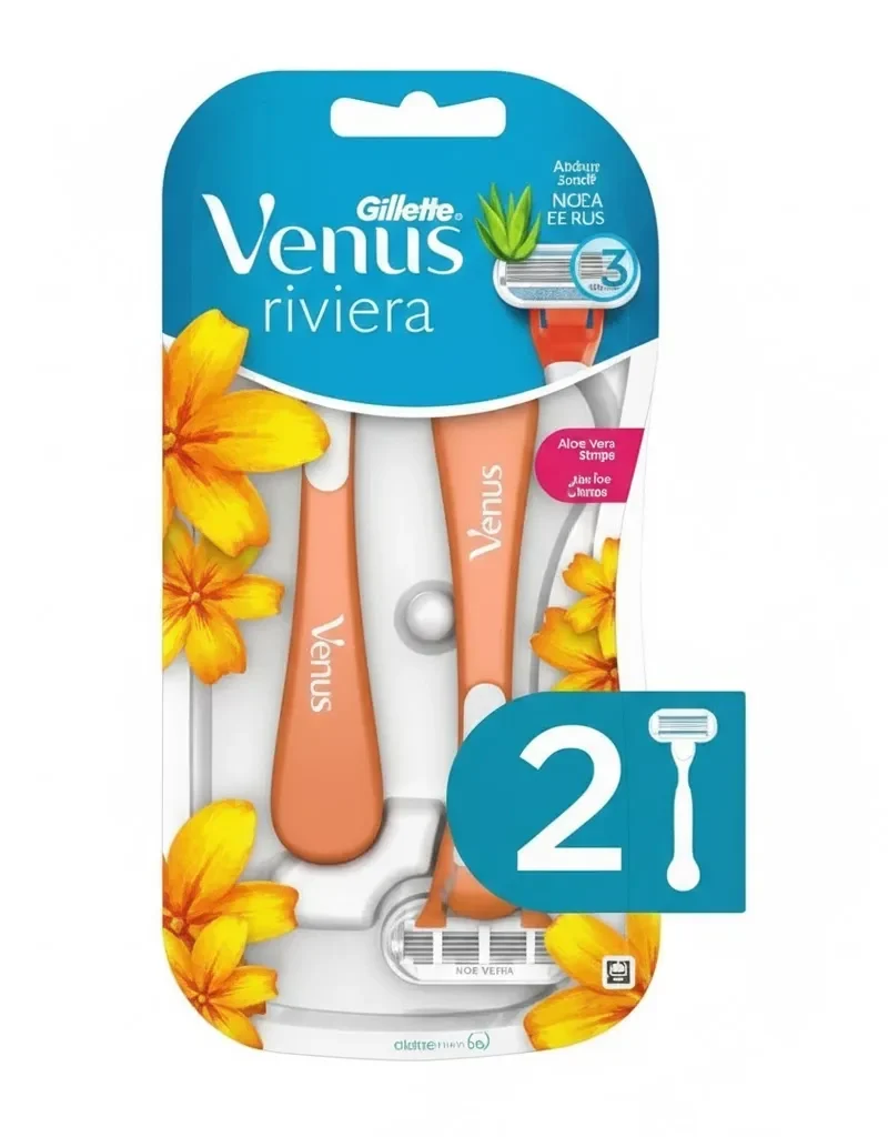 ماكينة حلاقة جيلت فينوس ريفييرا للنساء عبوة متعددة- 2 قطع