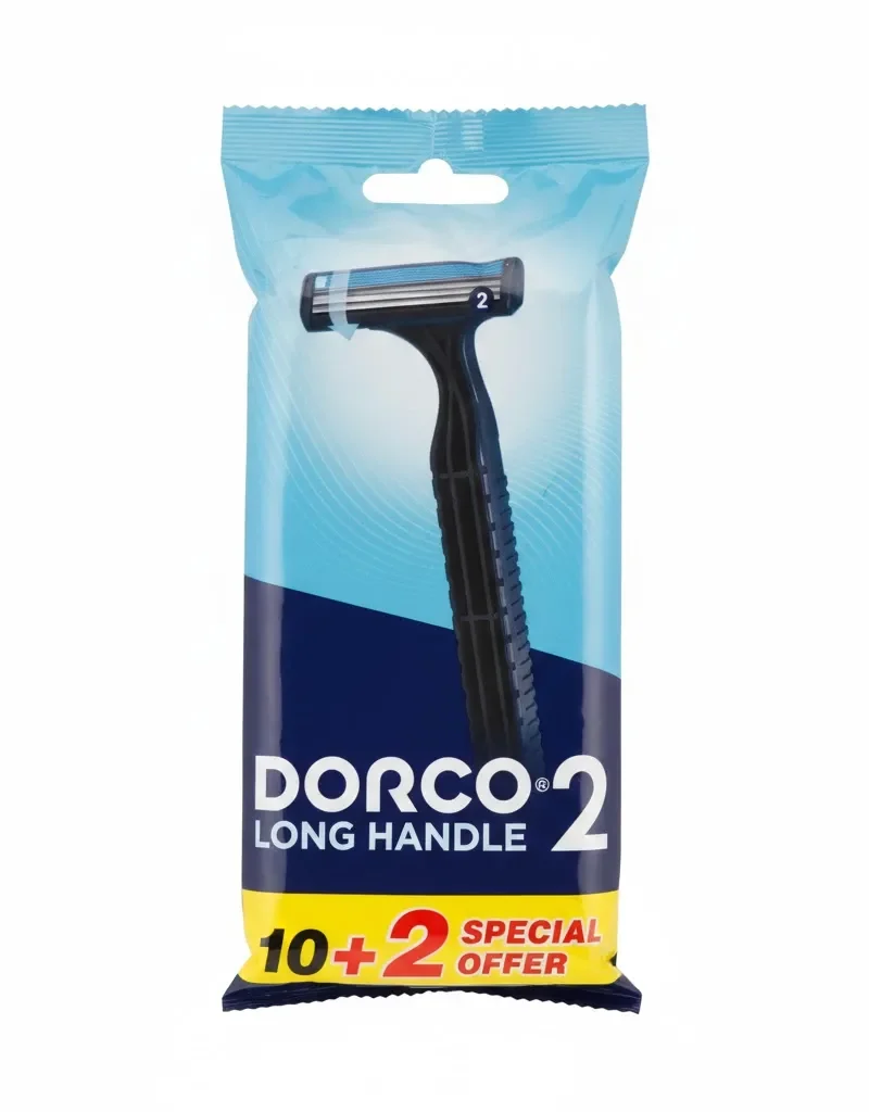 ماكينة حلاقة دوركو 2 طويلة المقبض للرجال عبوة 12 قطعة