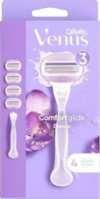 ⁦ماكينة حلاقة جيلت فينوس كومفورتجلايد سبا بريز للنساء لحلاقة ناعمة ومريحة - 4 شفرات - قطعة واحدة⁩ - الصورة ⁦3⁩