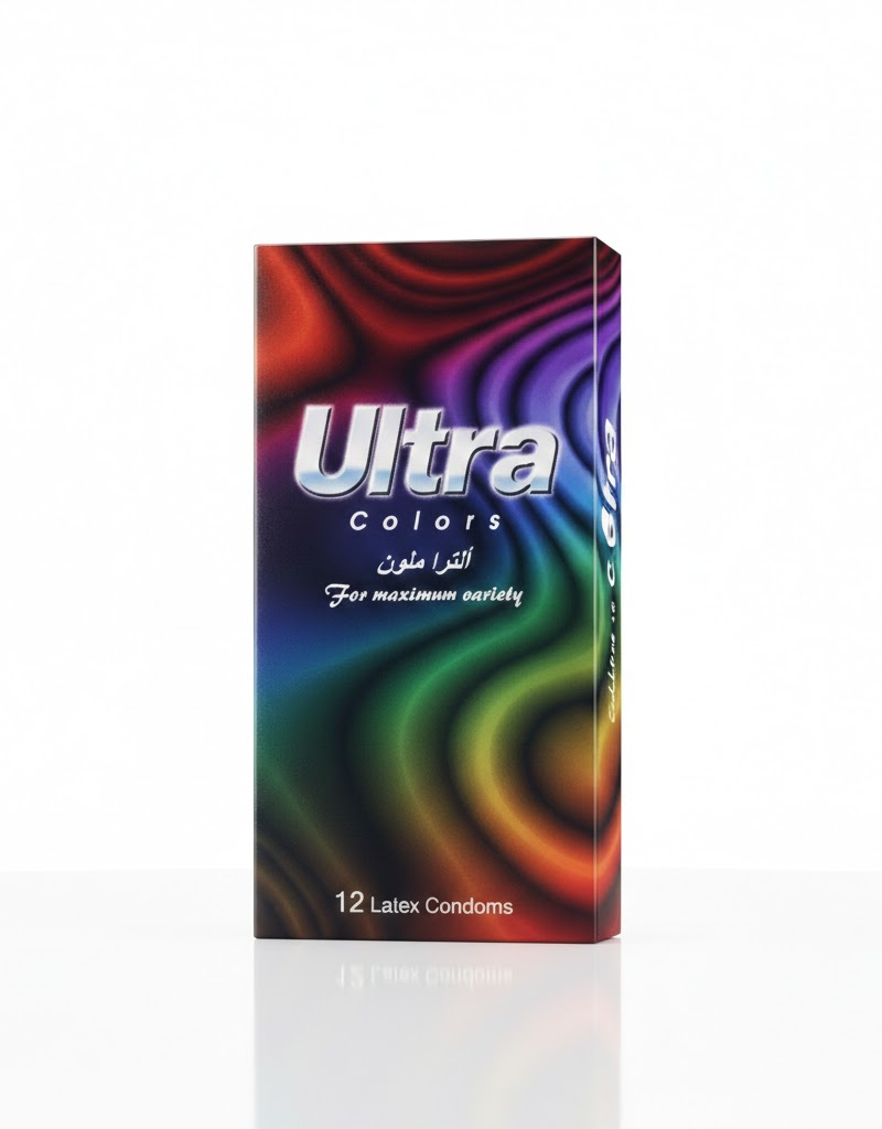 الترا واقي ذكري ملون – عبوة 12 قطعة لحماية آمنة وتجربة ممتعة