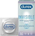 ⁦واقي ذكر ديوركس Invisible Extra Lubricated – عبوة 12 قطعة لحماية رقيقة وإحساس طبيعي⁩ - الصورة ⁦2⁩