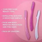 ⁦مجموعة شفرات حلاقة نسائية احترافية لإزالة الشعر بدقة وأمان - 3 قطع⁩ - الصورة ⁦3⁩