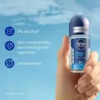 ⁦نيفيا رول‑أون مزيل العرق مضاد للبكتيريا وحماية طويلة الأمد 50 مل – انتعاش وثقة تدوم⁩ - الصورة ⁦2⁩